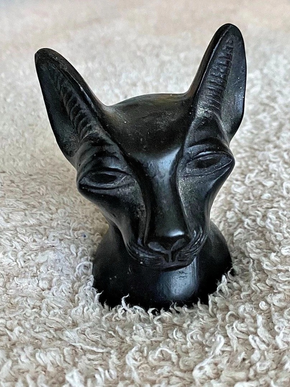 Vintage Metal Cat Head Paperweight